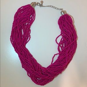 Magenta pink beaded baublebar necklace